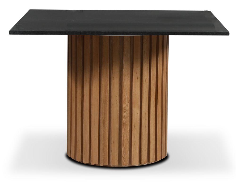 Sumo matbord i granit 90x90 cm - Oljad ek / Svart Granit