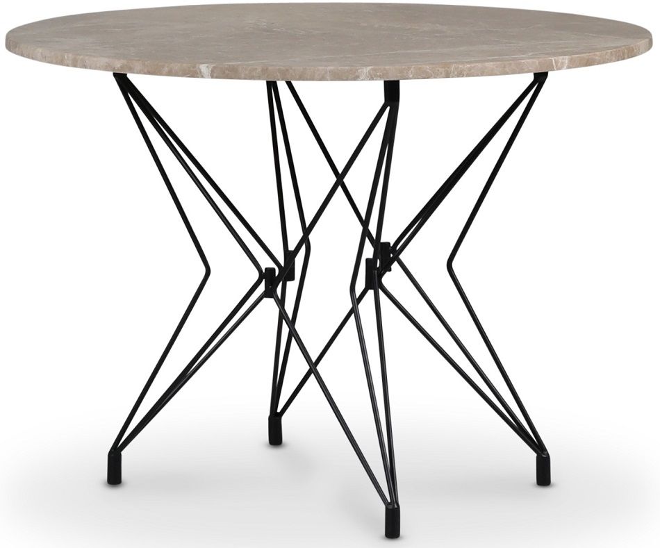 Zoo eettafel in marmer �105 cm - Zwart/Beige Empradore