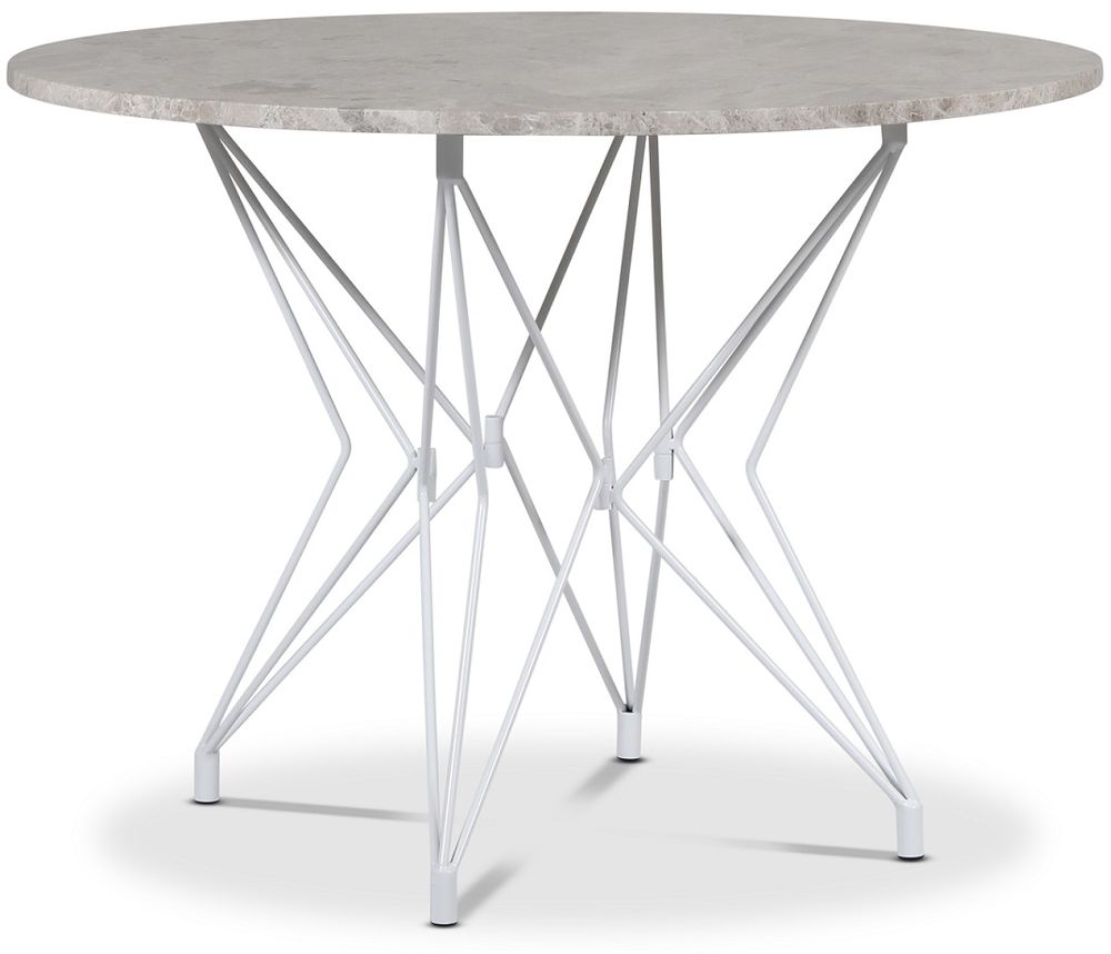 Zoo eettafel in marmer �105 cm - Wit/Grijs-beige Marmer