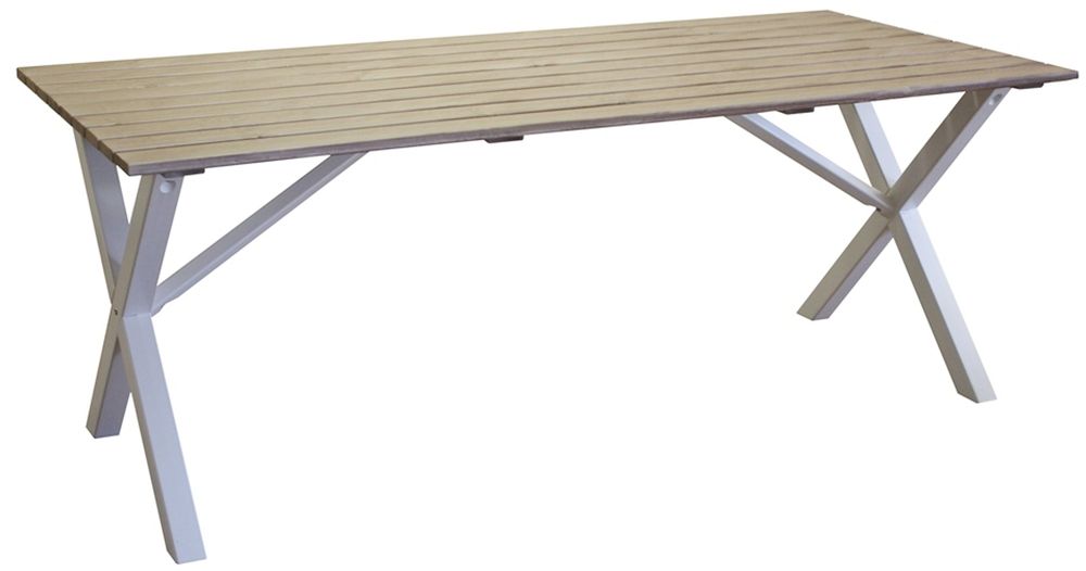 Scottsdale matbord 190 cm - Vit / Shabby Chic