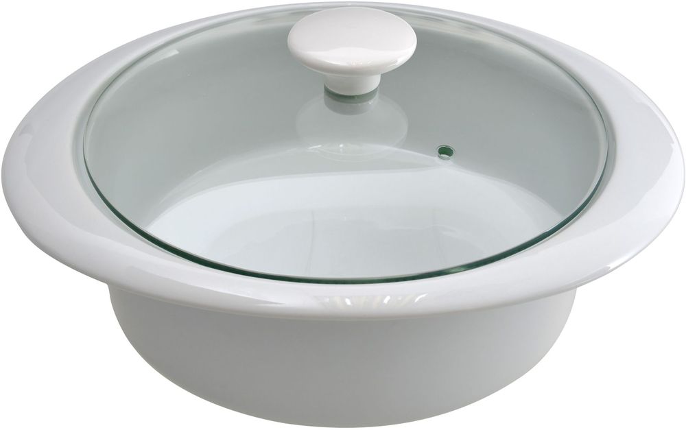 Serveringsfat med lock - Vit