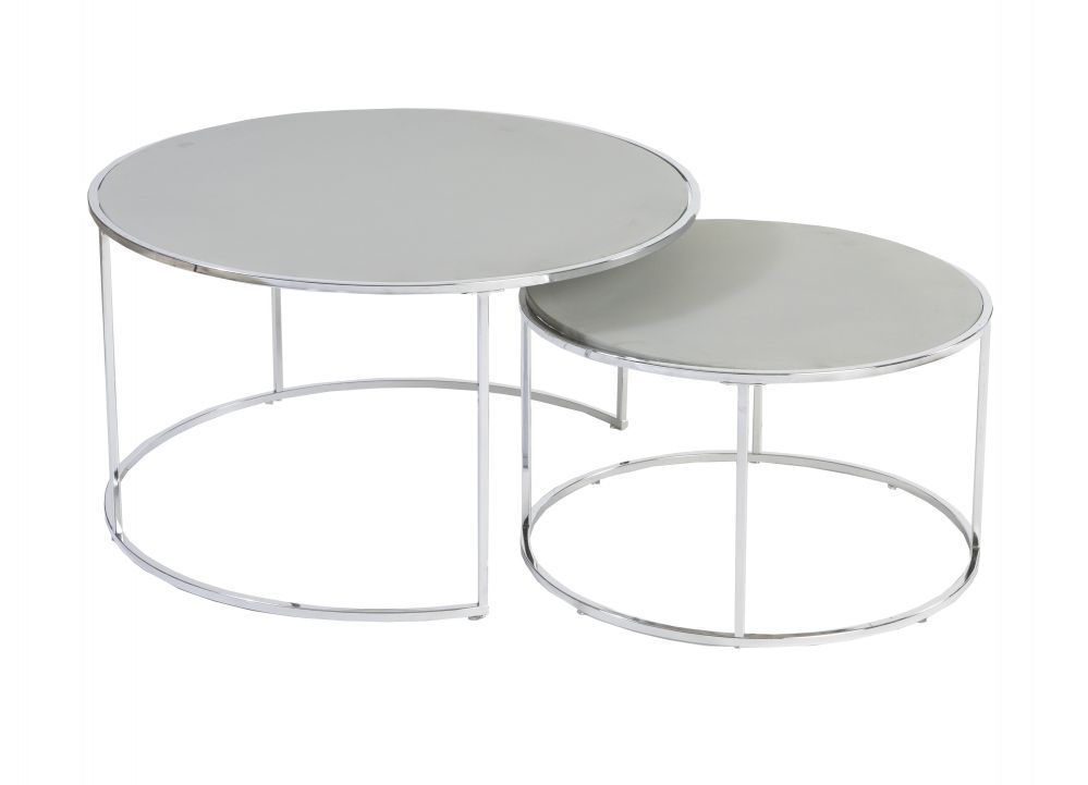 Lens bijzettafel �80/60 cm - Grijs/chroom