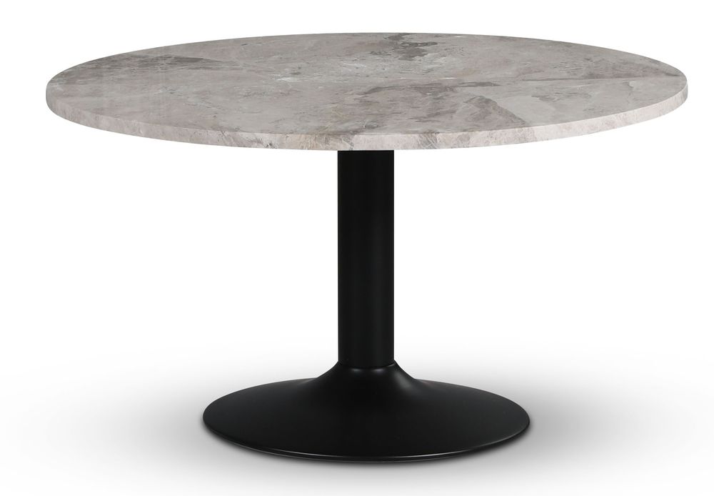 Empire matbord �105 cm - Silver Diana marmor / Svart trumpetfot