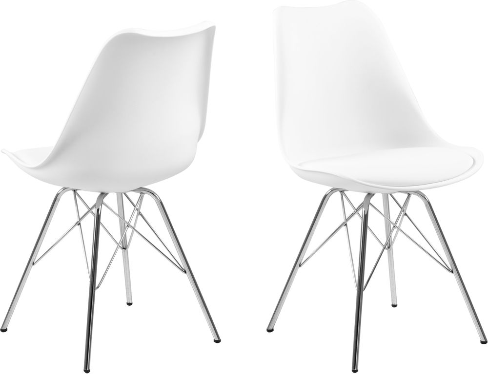Eris matstol - Vit/krom