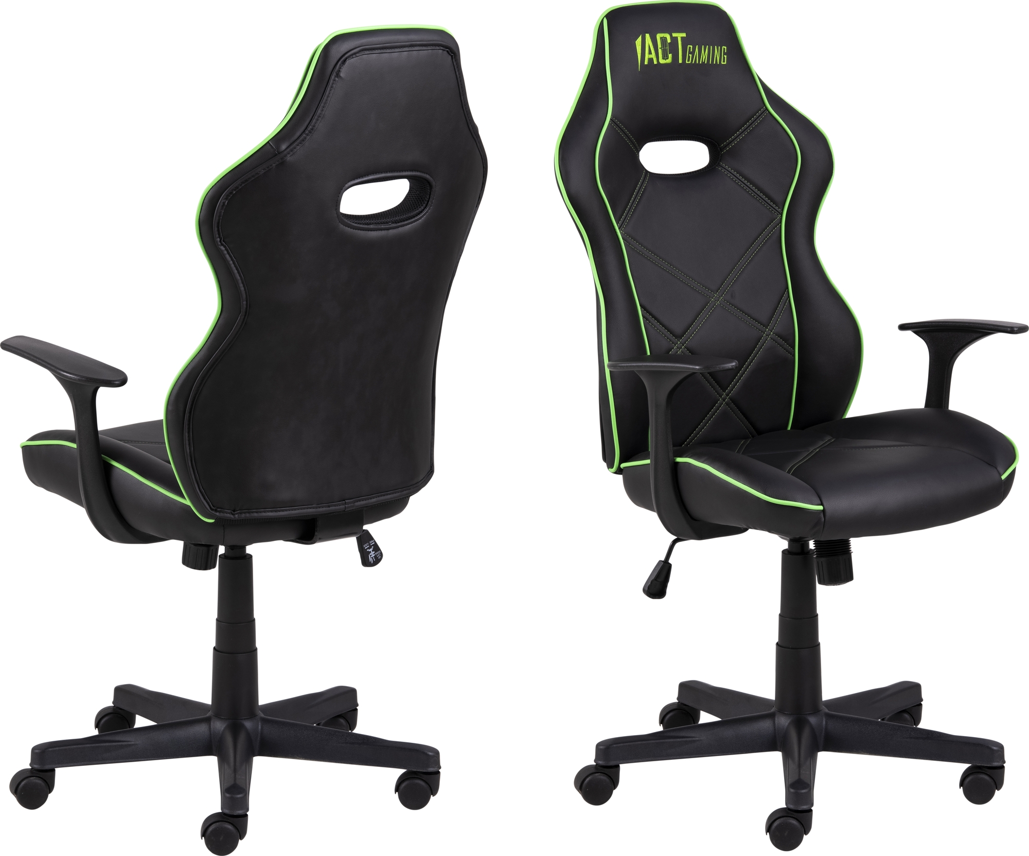 Vayne svart spelstol med gr�na detaljer