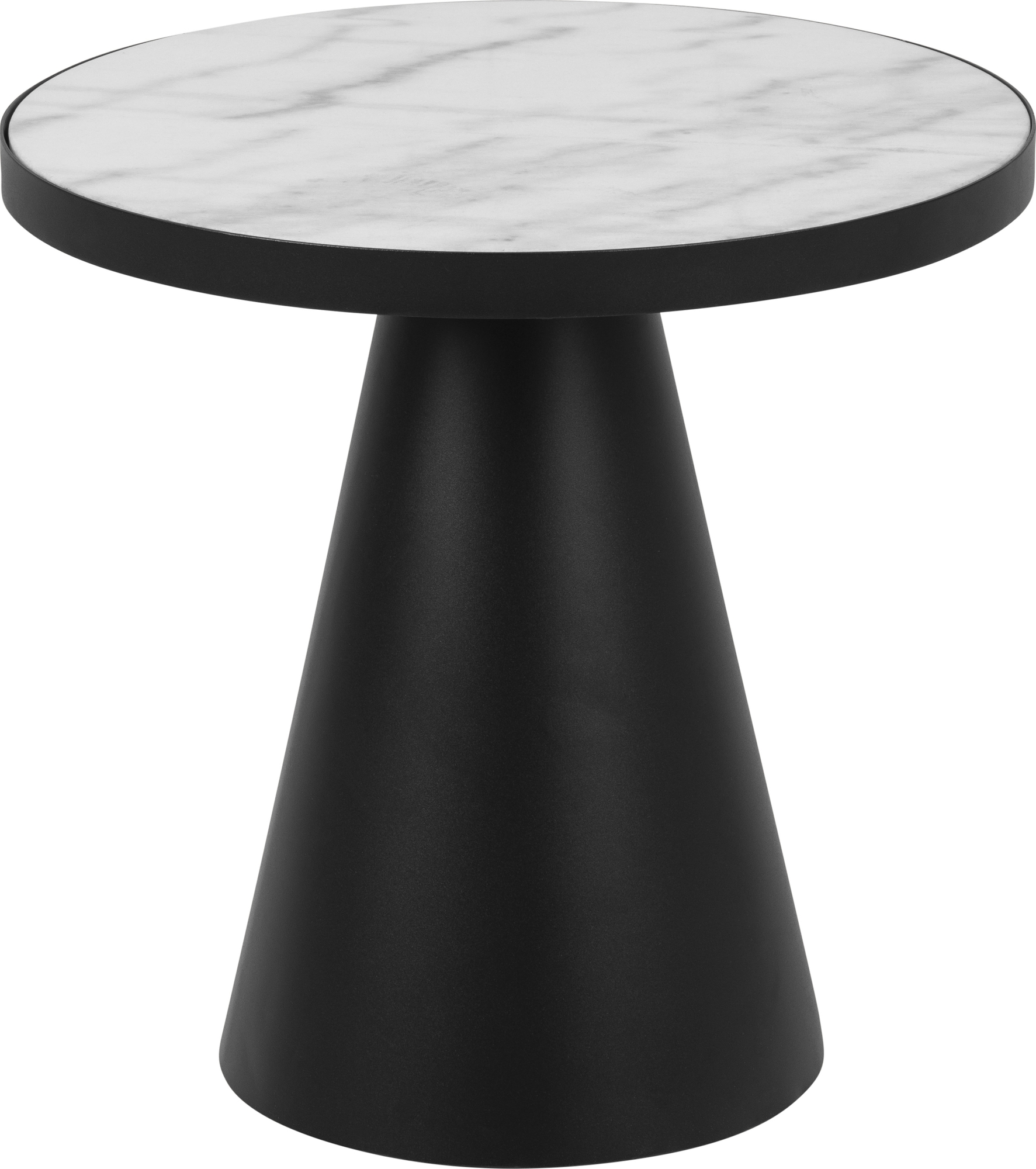 Soli soffbord Ø45 cm - Vit marmor/svart Soli soffbord Ø45 cm - Vit marmor/svart
