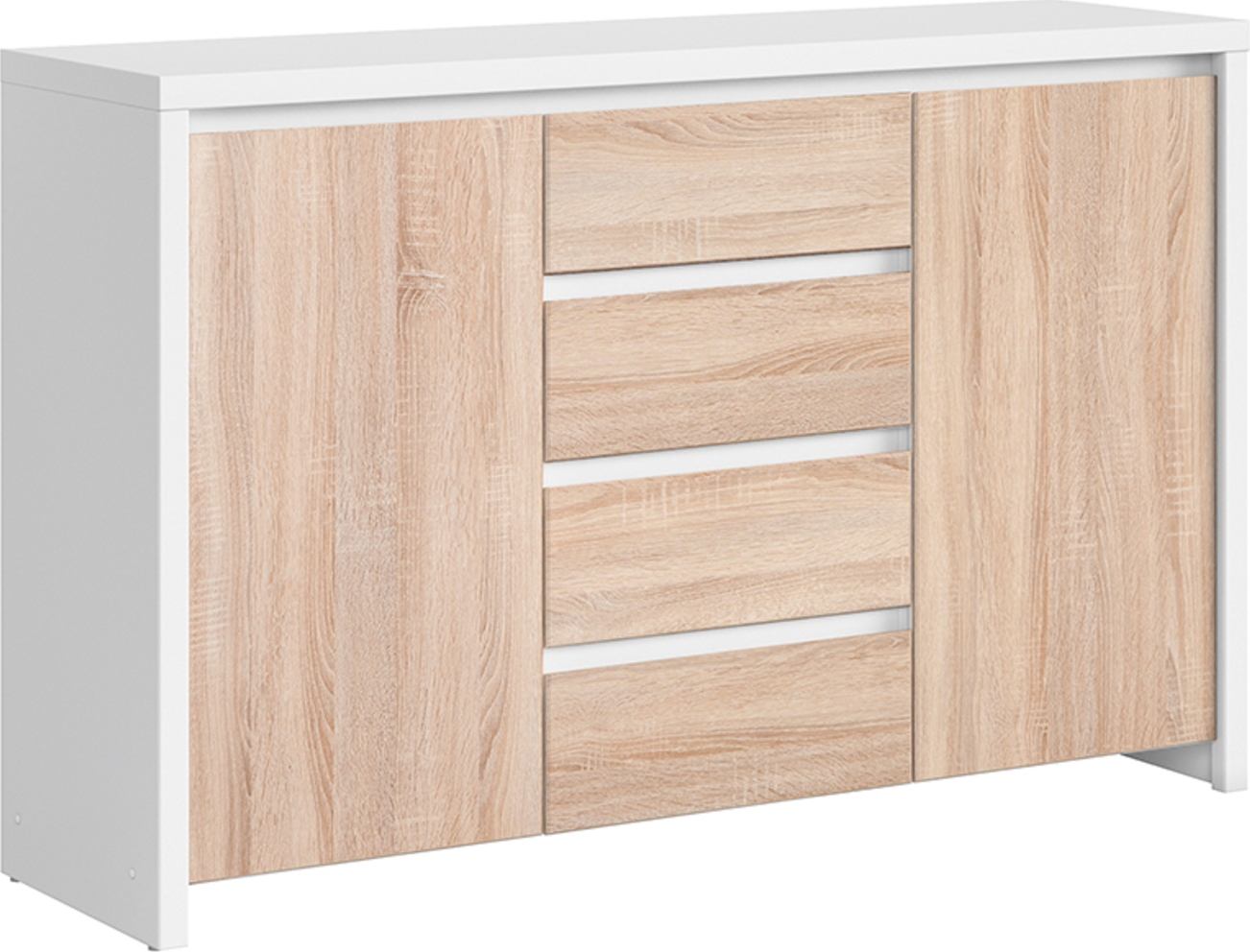 Caspian dressoir - Wit/sonoma eiken Caspian dressoir - Wit/sonoma eiken
