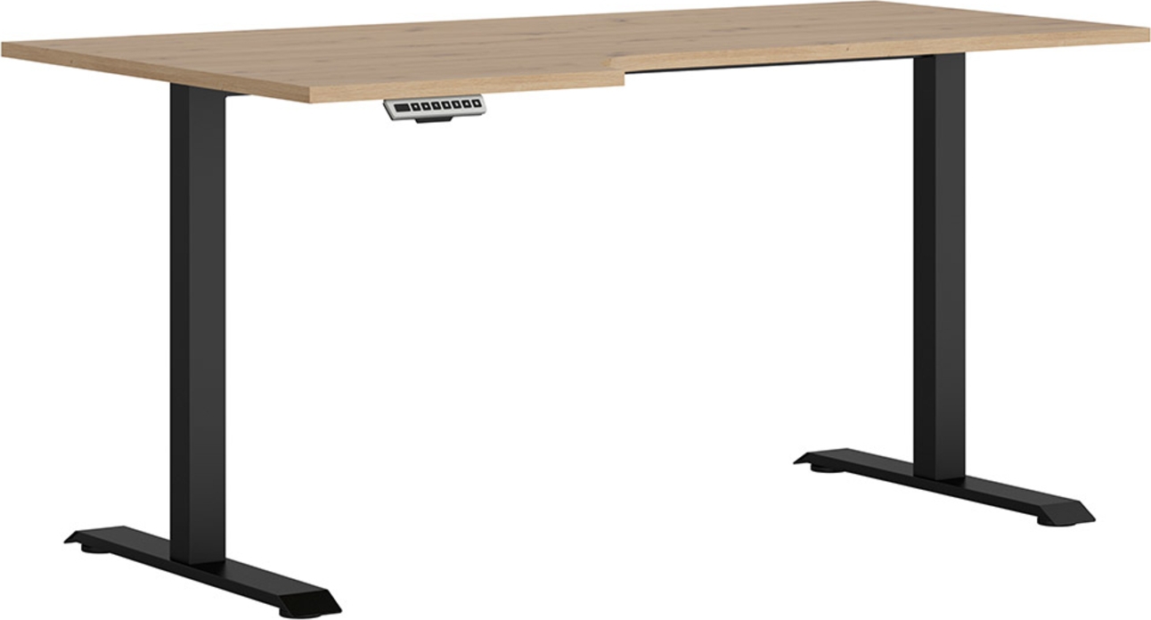 Space h�j och s�nkbart skrivbord v�nster 160 x 90 cm - Ek