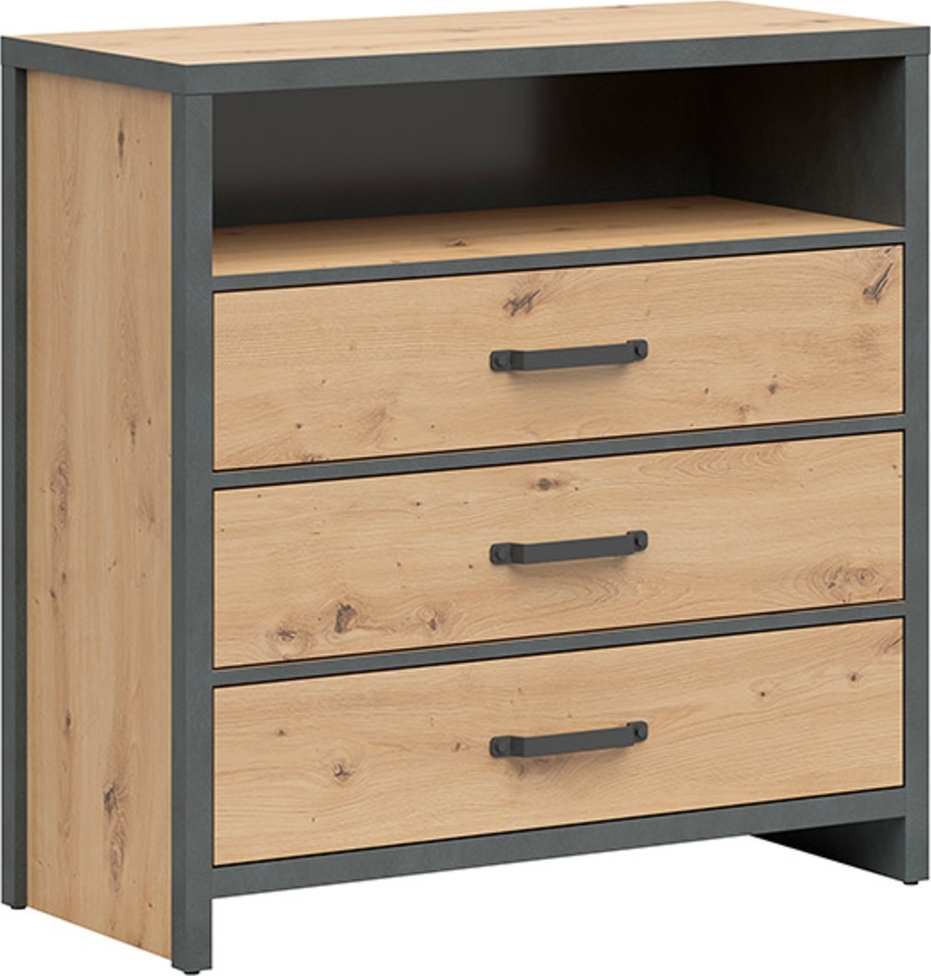 Weston ladekast 90 cm - Artisan eiken/grijs