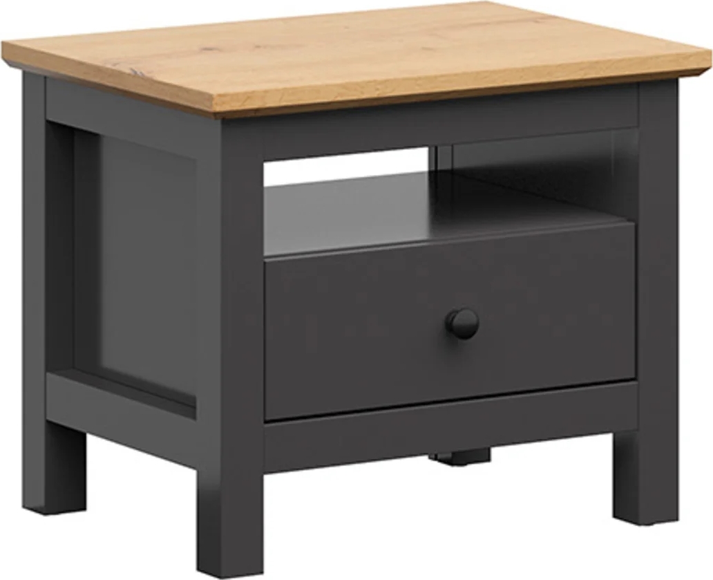 Hesen nachtkastje - Grafiet/eiken