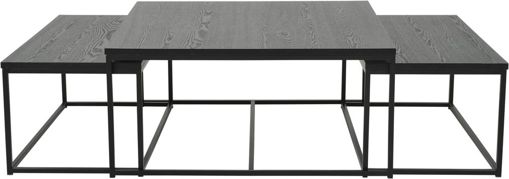 Natalie soffbord set 90x90 | 85x44 cm - Svart + Textilv�rd f�r m�bler