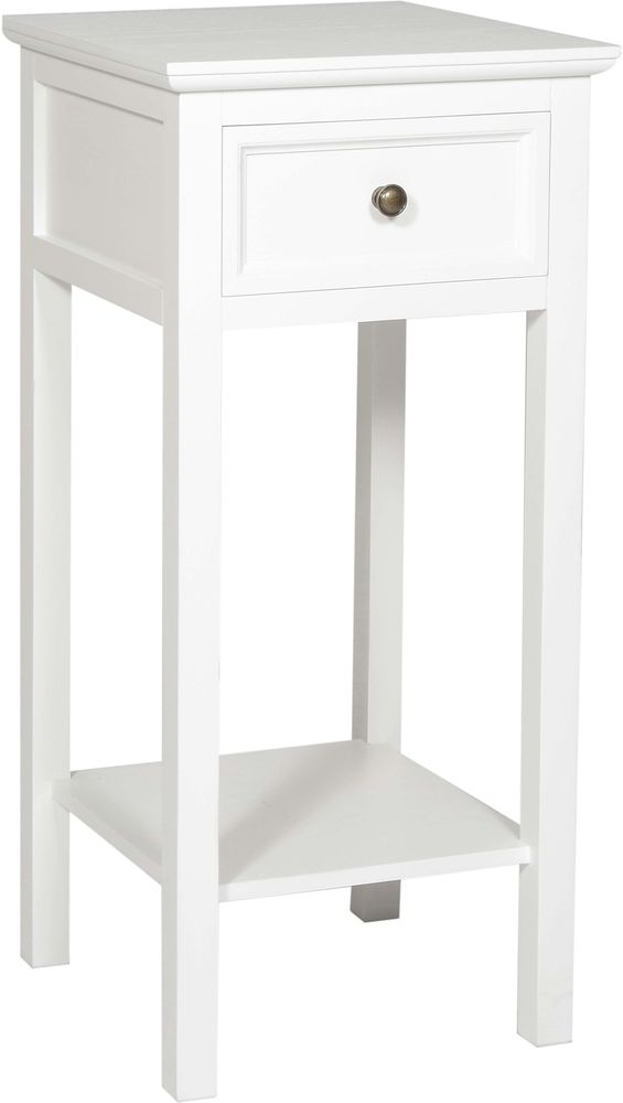 Nachtkastje Bristol hoogte 75 cm - Antiek wit + Meubelpoten