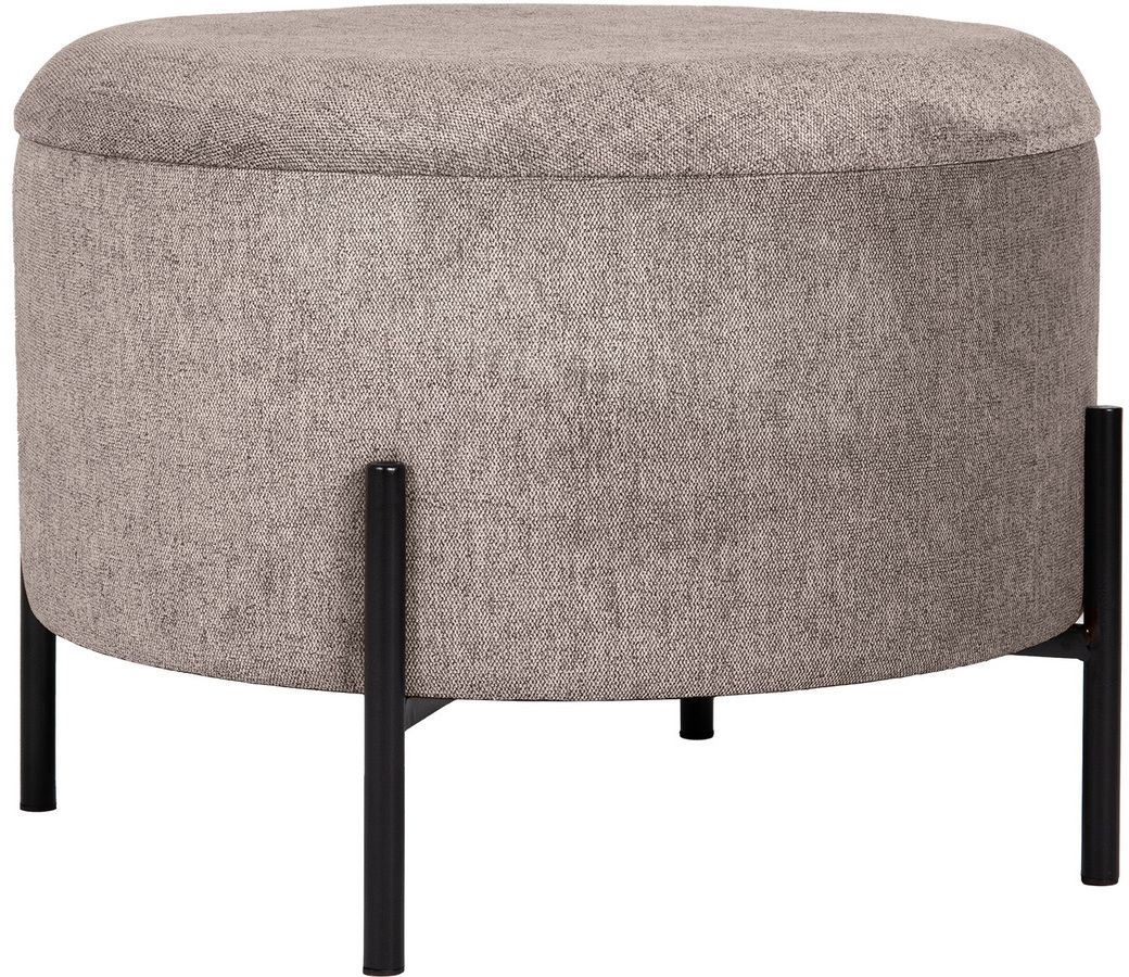 Syssna puff med f�rvaring - Ljusbrun