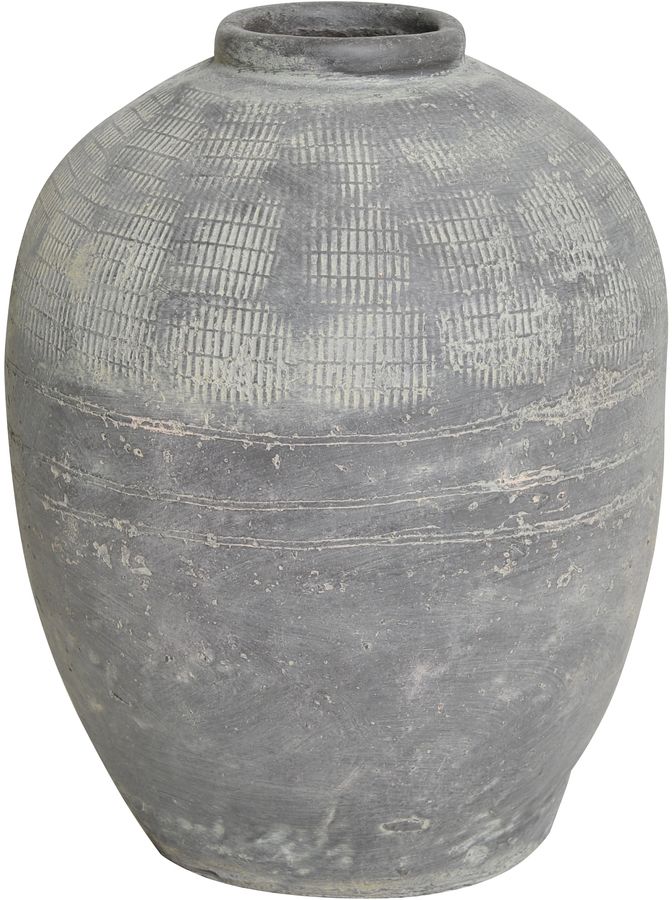 Rustieke keramische pot 37 cm - Grijs