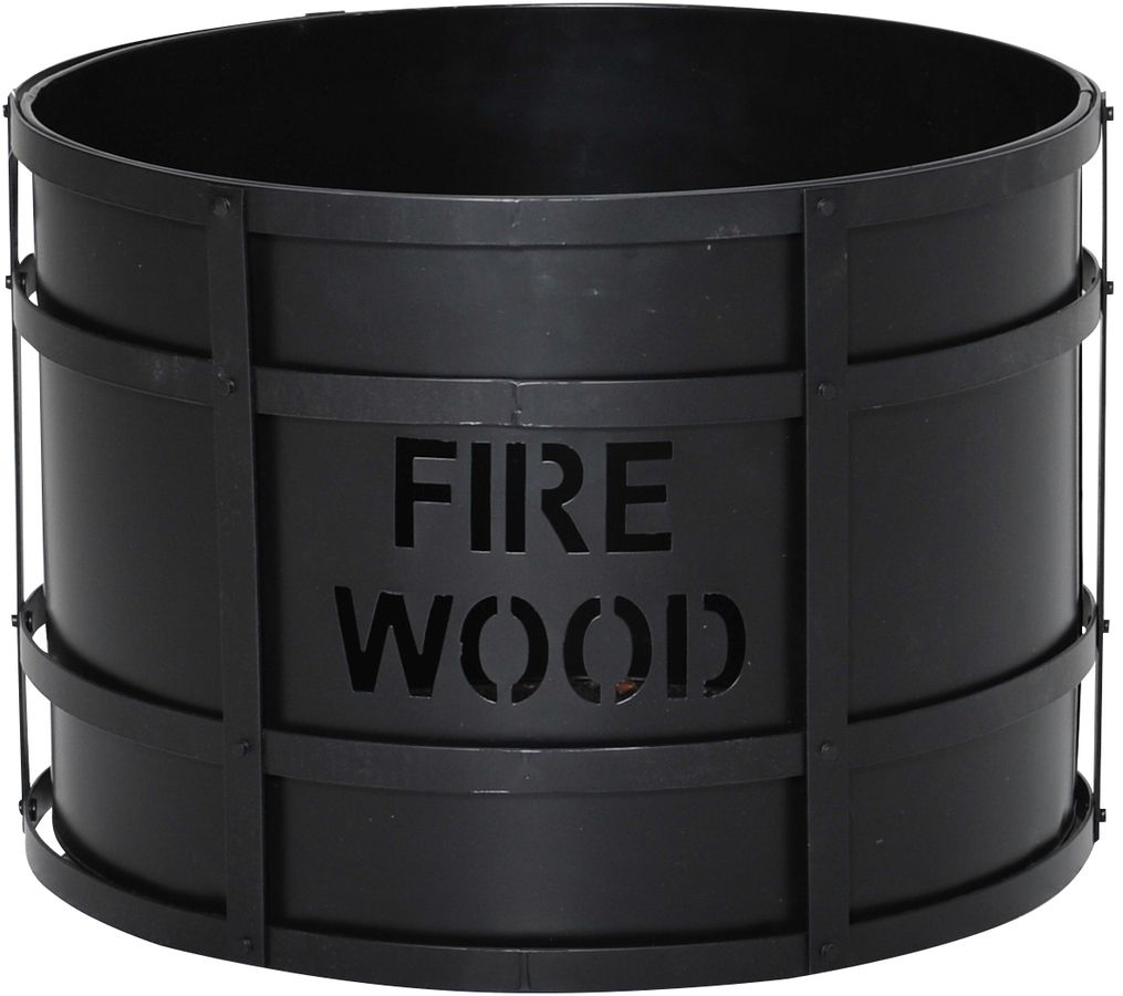 Mandje van essenhout in metaal - Zwart