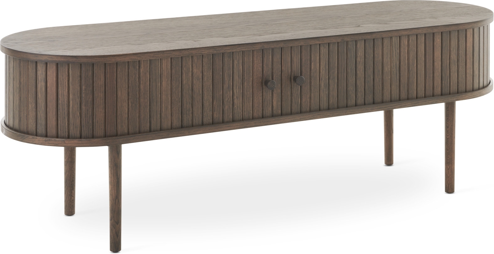 Slide TV-b�nk - Brunlackad ek