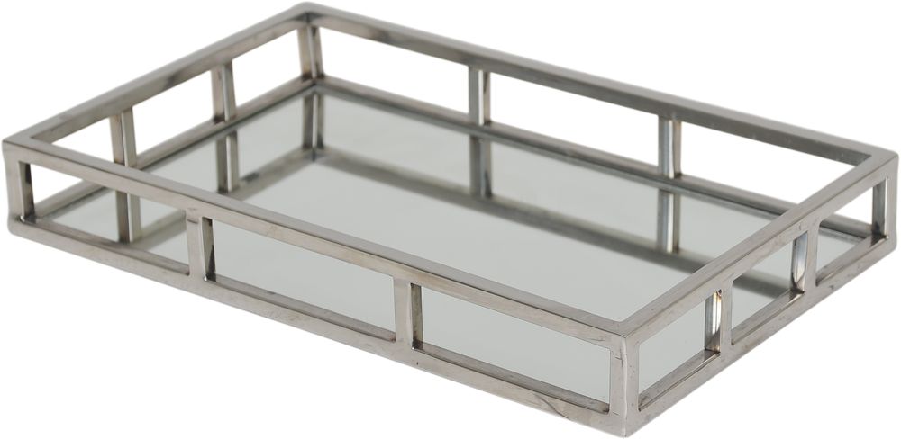 Chariton spegelbricka stor - Silverfärg Chariton spegelbricka stor - Silverfärg