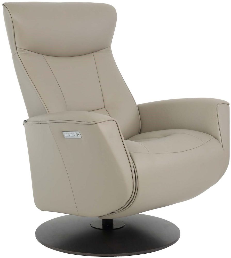 Hjellegjerde Oscar reclinerfåtölj (El-funktion) - Beige (Läder) / Svart Hjellegjerde Oscar reclinerfåtölj (El-funktion) - Beige (Läder) / Svart