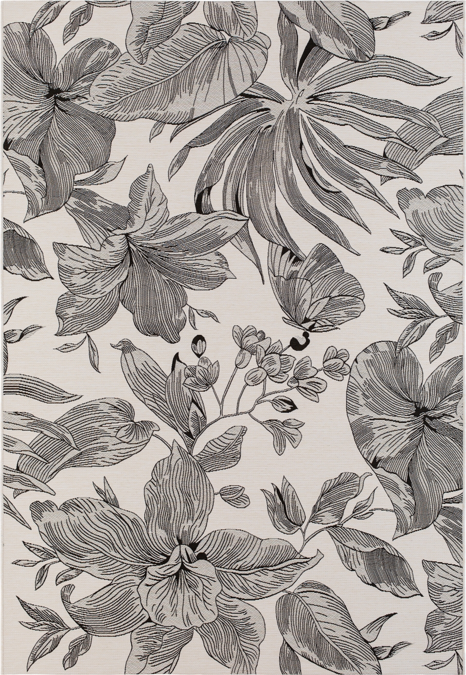 Domani Flower flatvävd matta Vit Domani Flower flatvävd matta Vit