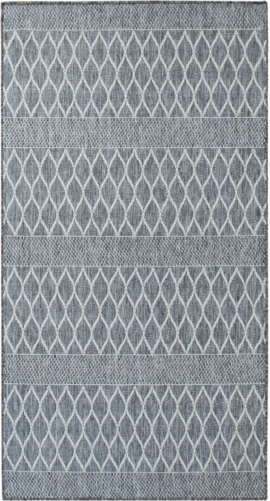 Plat geweven vloerkleed Casey - Grijs/Wit