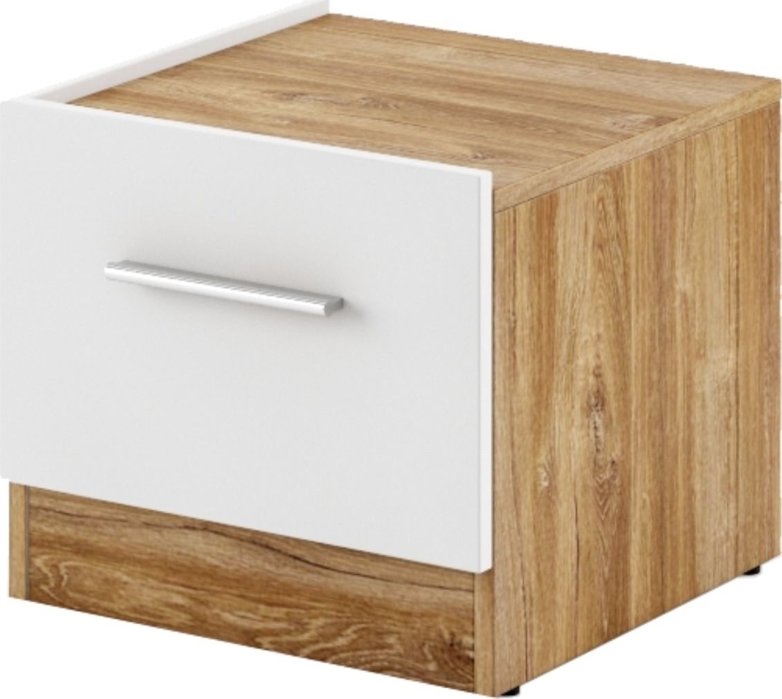 Dentro nachtkastje links - Wit/sirling eiken