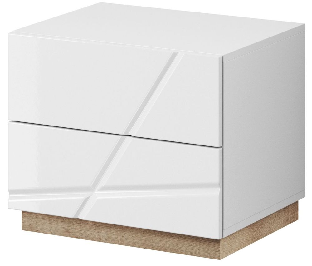 Villum nachtkastje - Wit/riviera eik