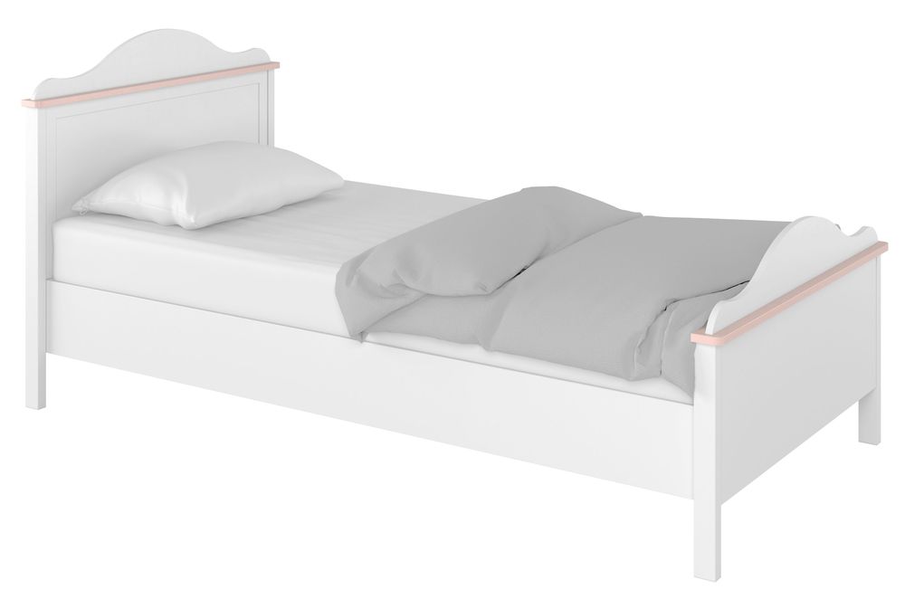 Stephany s�ng 100x200 cm med f�rvaringsl�dor - Vit/rosa