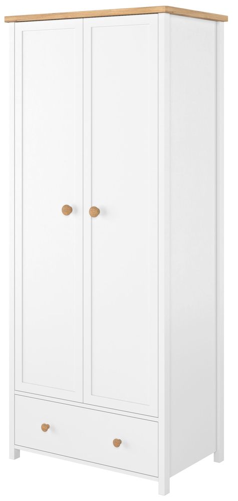 Eldon Klädskåp för barn - Vit/ek (med invändiga hyllplan) Eldon Klädskåp för barn - Vit/ek (med invändiga hyllplan)