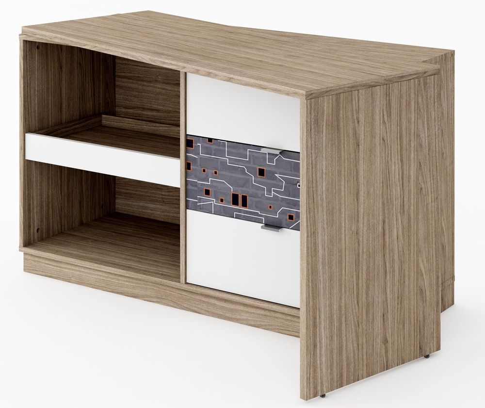 Kimberlee skrivbord - Vit/barcelona valn�t