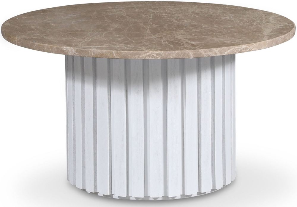 Sumo Soffbord �85 - Vitbetsad ek / Beige Empradore