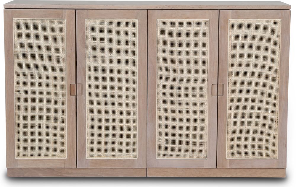 Level sideboard i whitewash med dörrar i rotting 140 cm Level sideboard i whitewash med dörrar i rotting 140 cm