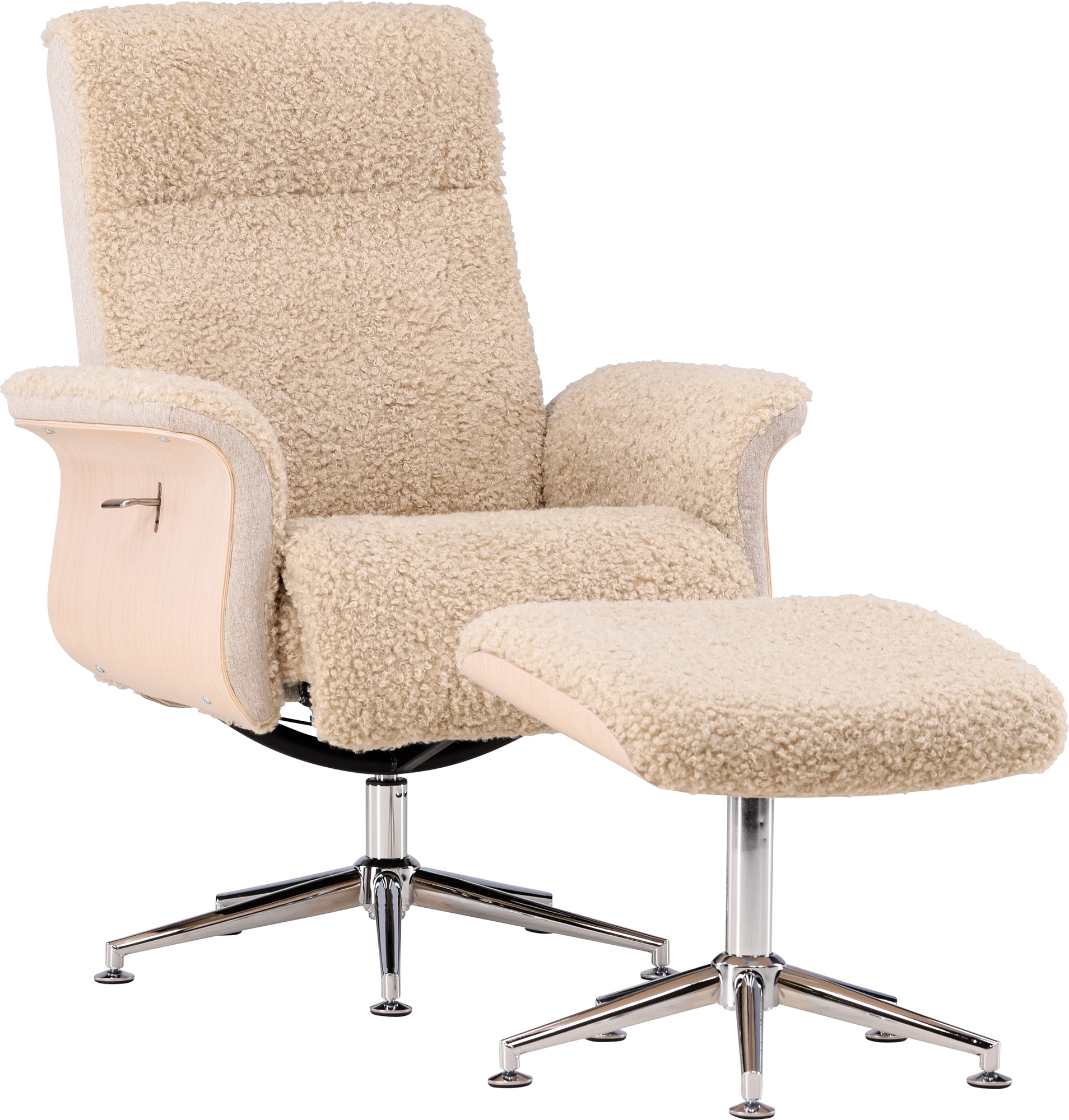 Hag�n relaxfauteuil met voetenbank - Whitewash