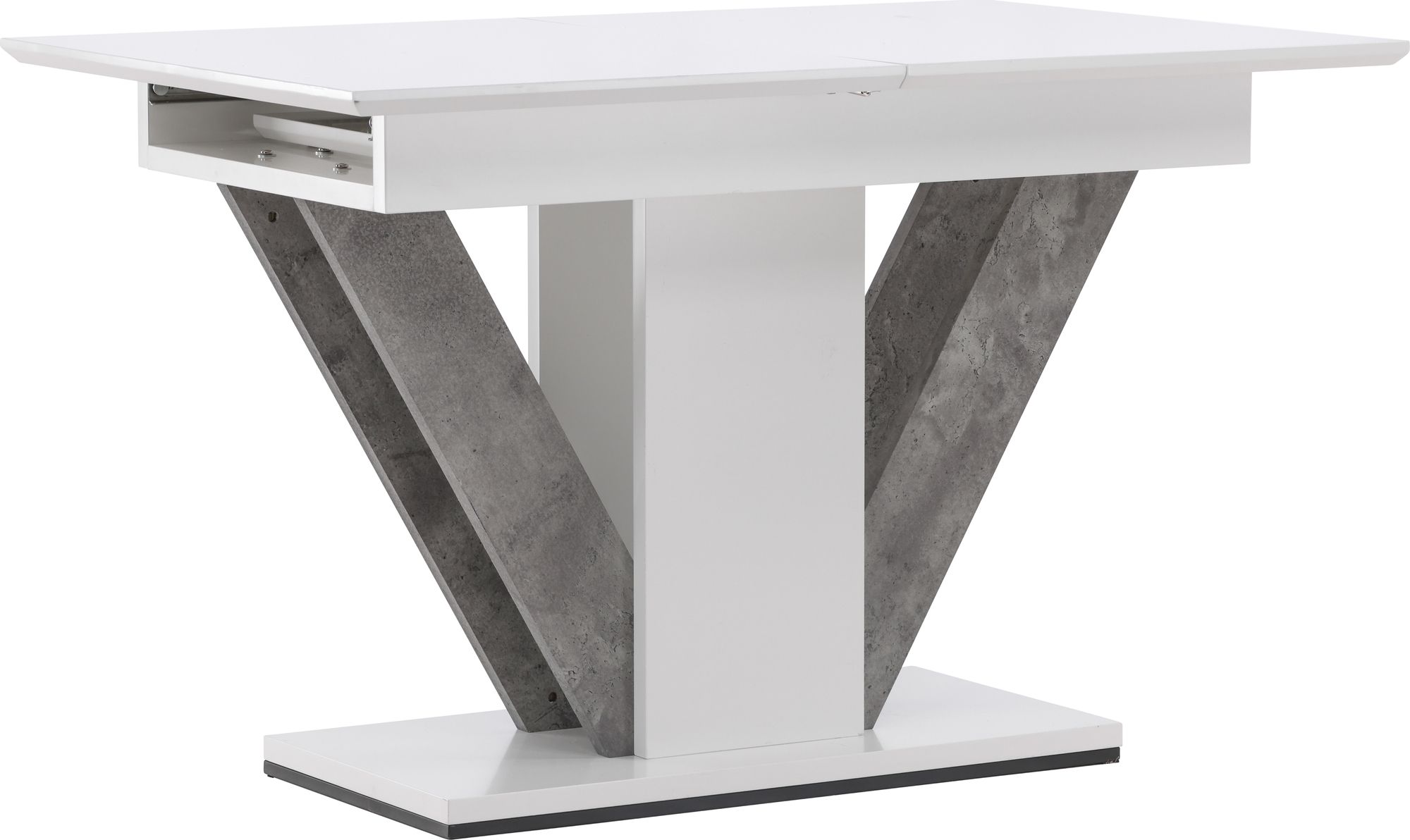 Disa matbord 120-160 x 80 cm - Gr/vit