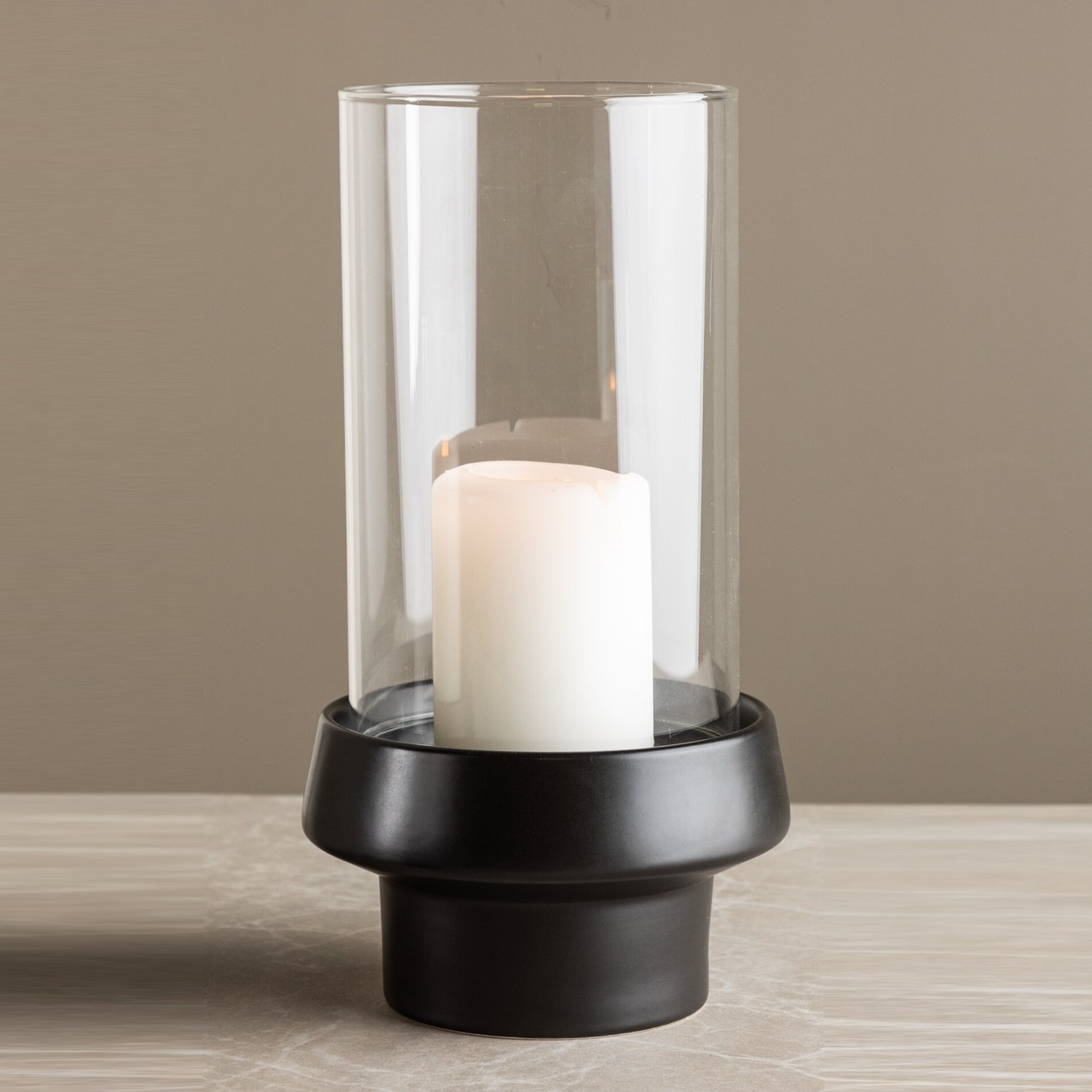 Davida lantaarn 15 x 29 cm - Zwart