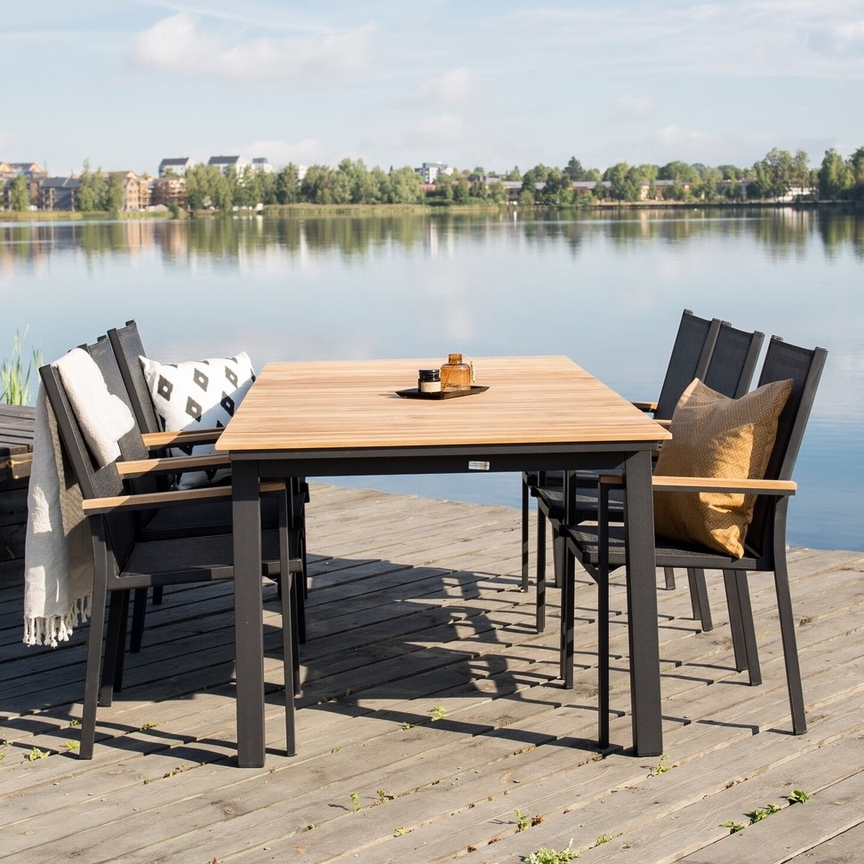 Mexico bord 180 x 90 cm - Teak/svart