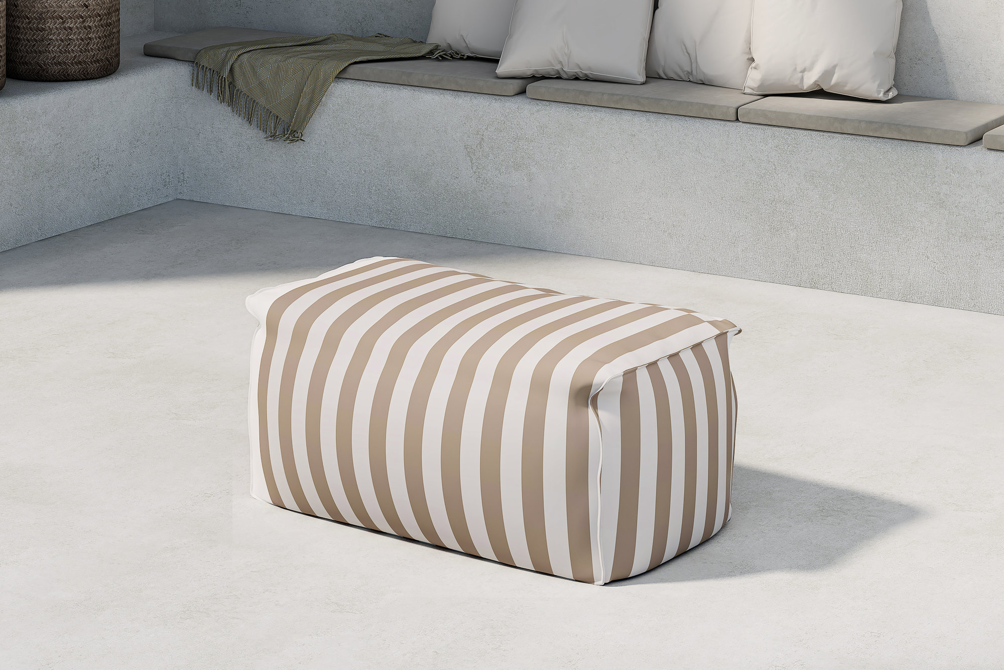 Redang ottoman - Vit/Beige