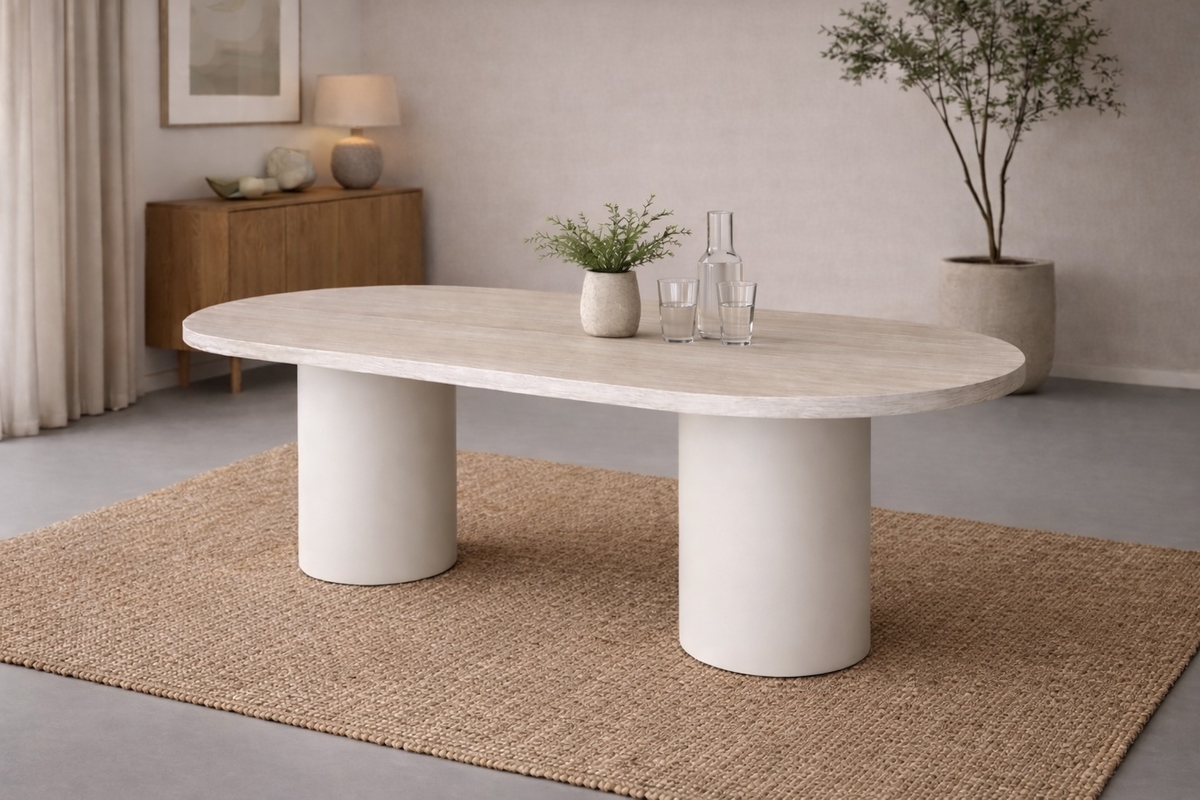 Matbord Narvik 200x100 cm - beige travertinlook