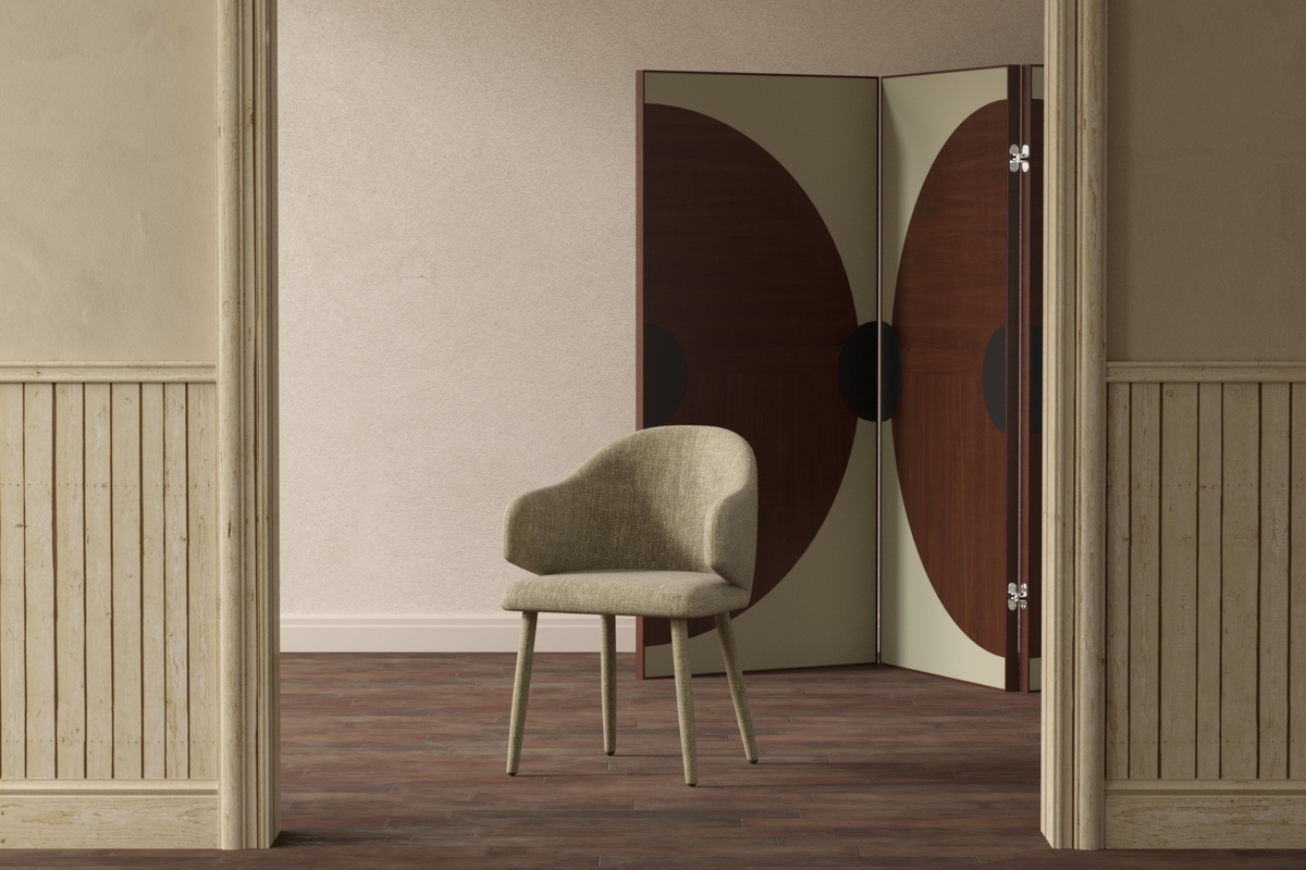 Matstol Evelin i beige sammet