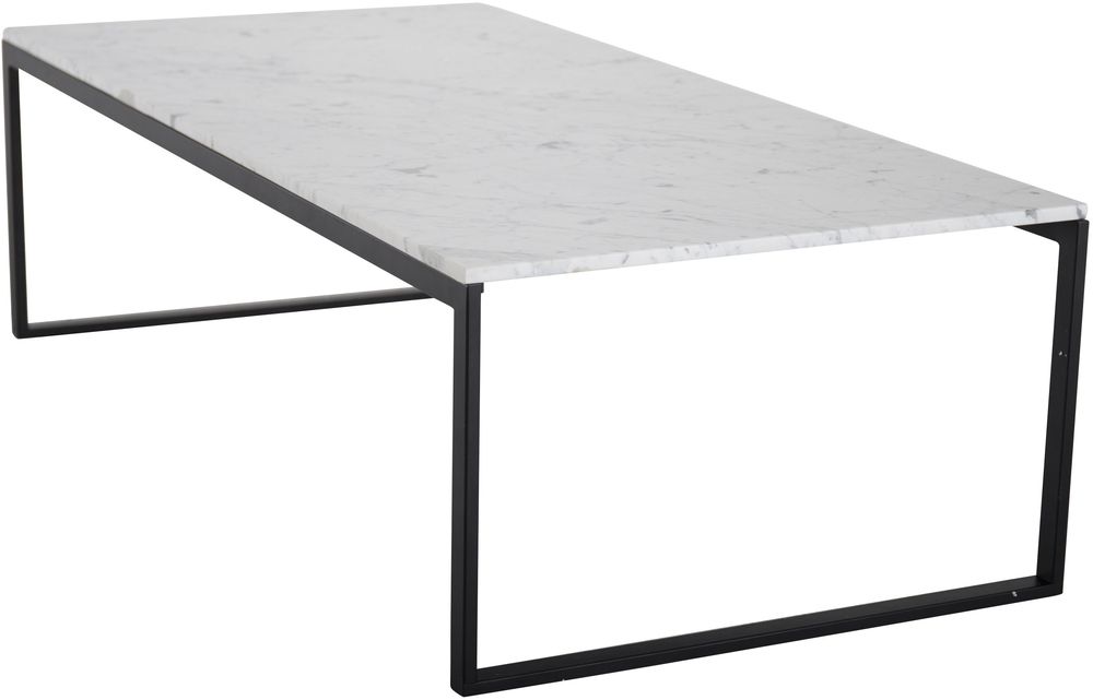 Kvarnbacken soffbord 120 x 60 cm - Svart/vit Marmor