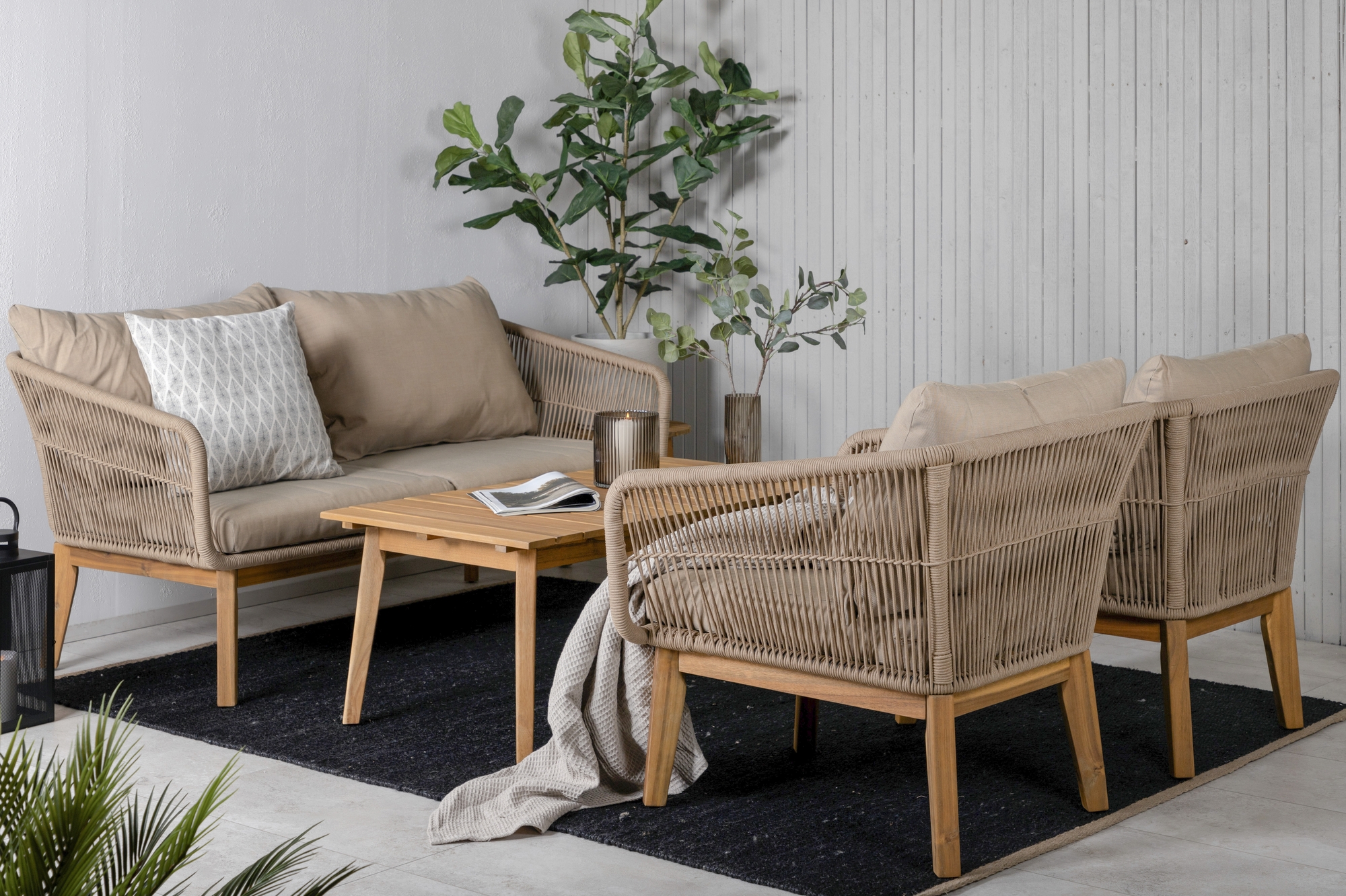 Chania loungegroep 1 - Beige/acacia