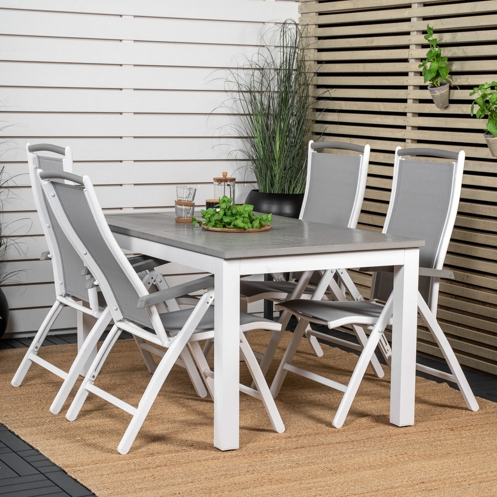 Albany utematgrupp med 4 st Albany stolar - Grå/Vit Albany utematgrupp med 4 st Albany stolar - Grå/Vit