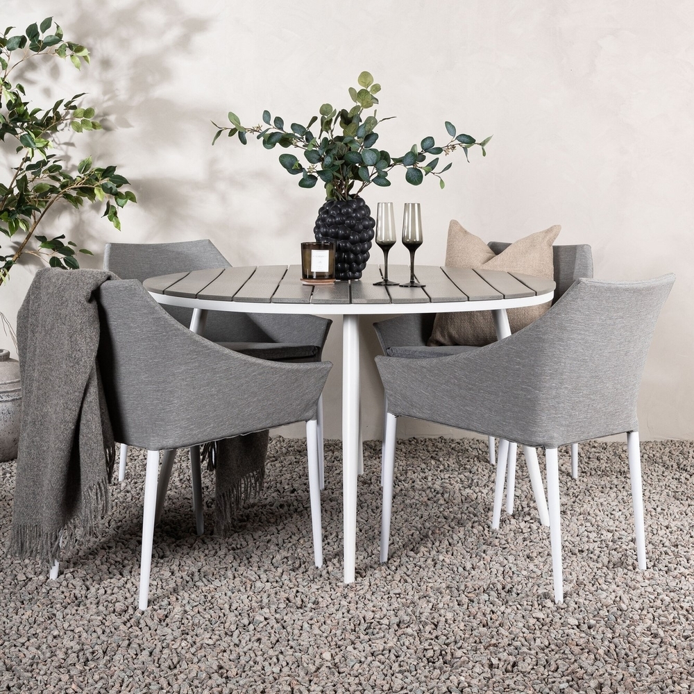 Break utematgrupp med 4 st Spoga stolar - Gr�/Vit