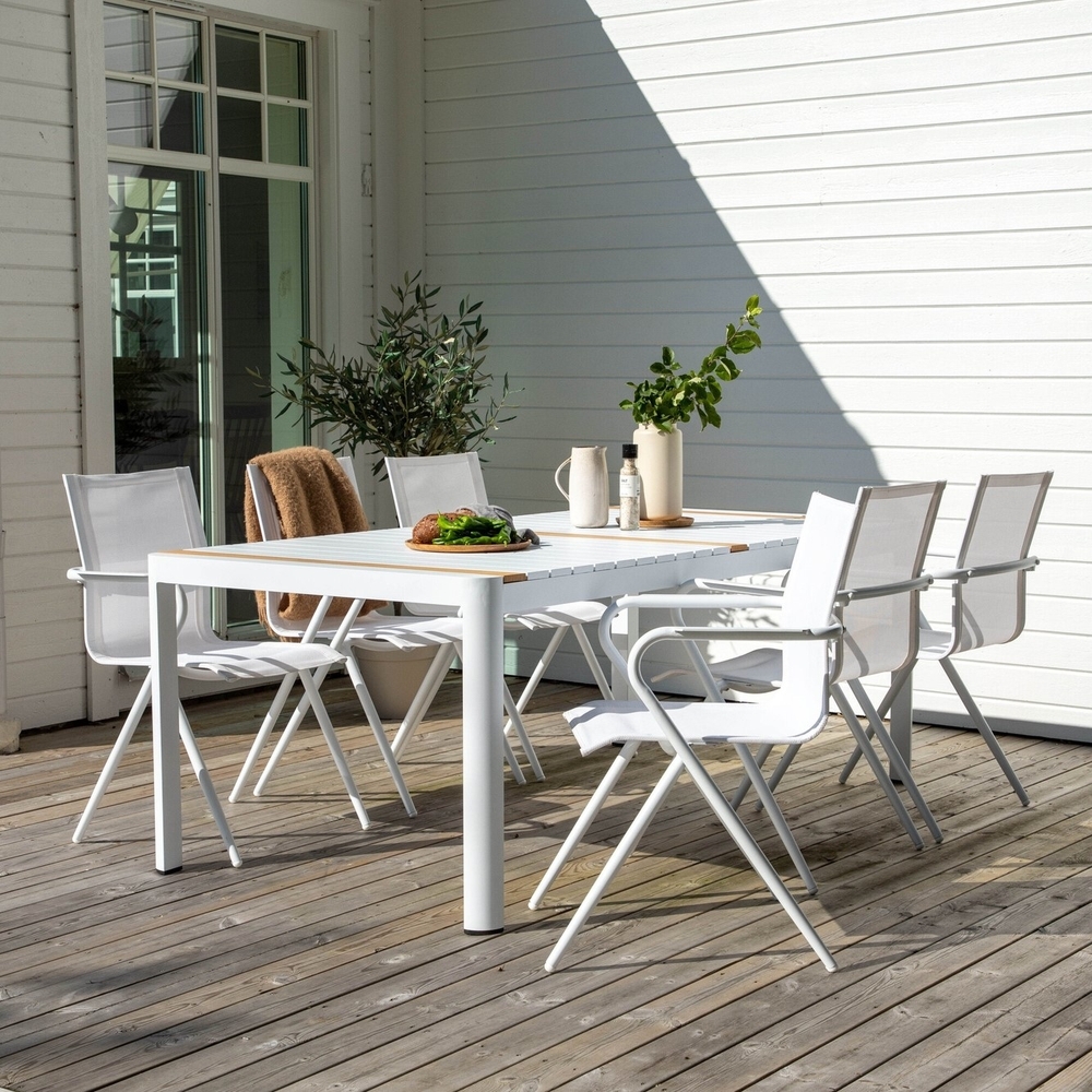 Togo utematgrupp med 6 st Alina stolar - Teak/Vit