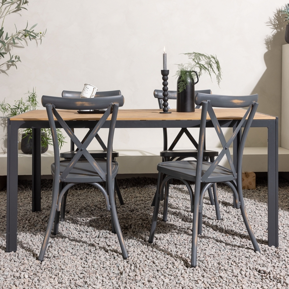 Break utematgrupp med 4 st Peking stolar - M�rkgr�/Natur