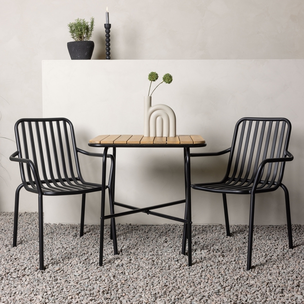 Holmbeck utematgrupp med 2 st Peking stolar - Svart/Natur