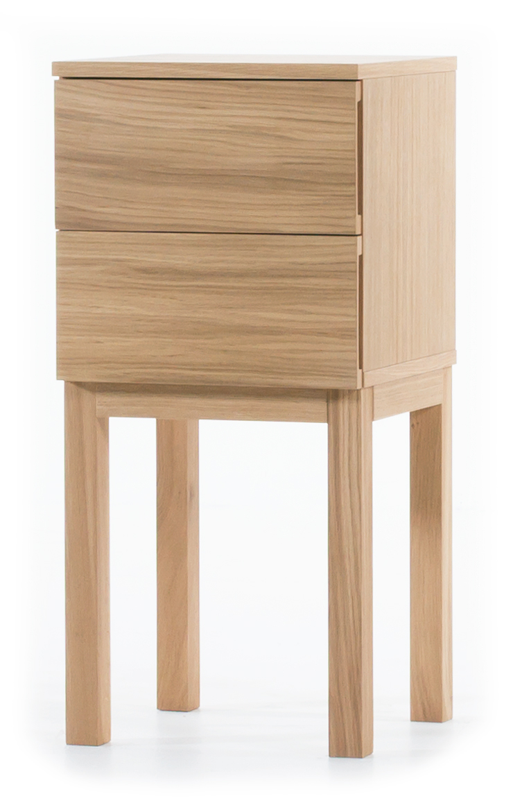 �sterlen s�ngbord i ek med f�rvaring + Textilv�rd f�r m�bler