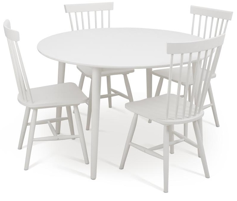 Eettafel Ø120 cm rond wit - Rosvik Eettafel Ø120 cm rond wit - Rosvik