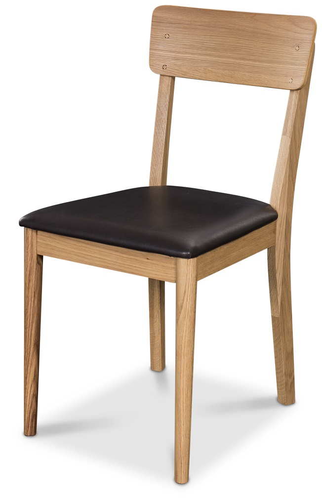 Linnea matstol - Oljad ek / Svart konstl�der