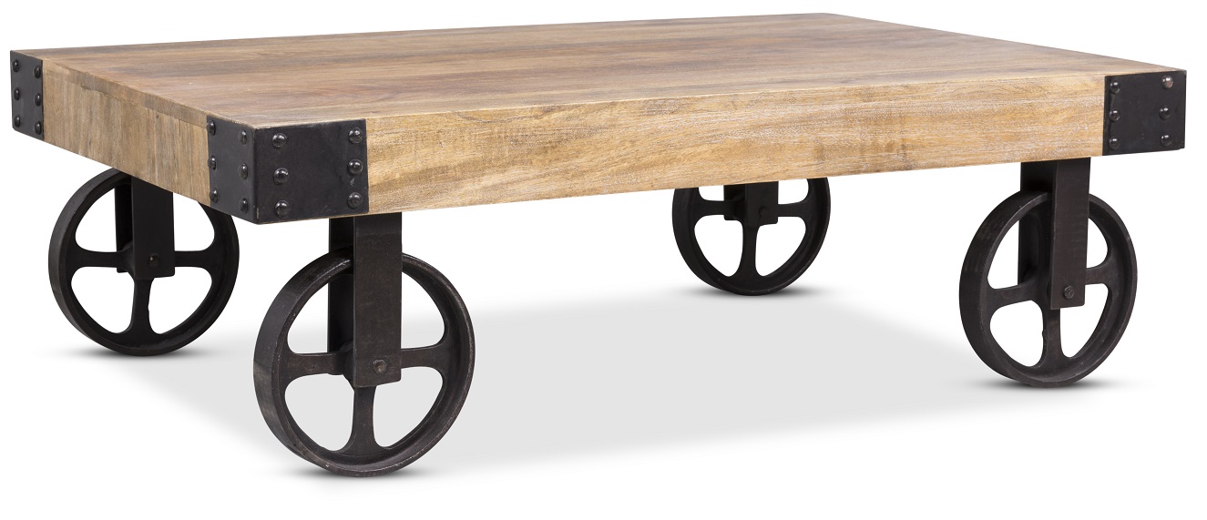 Bison vintage soffbord med hjul 110 x 72 cm - Mangotr�