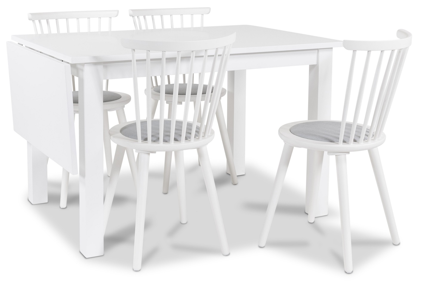 Sander matgrupp Klaffbord + 4 st vita Castor pinnstolar